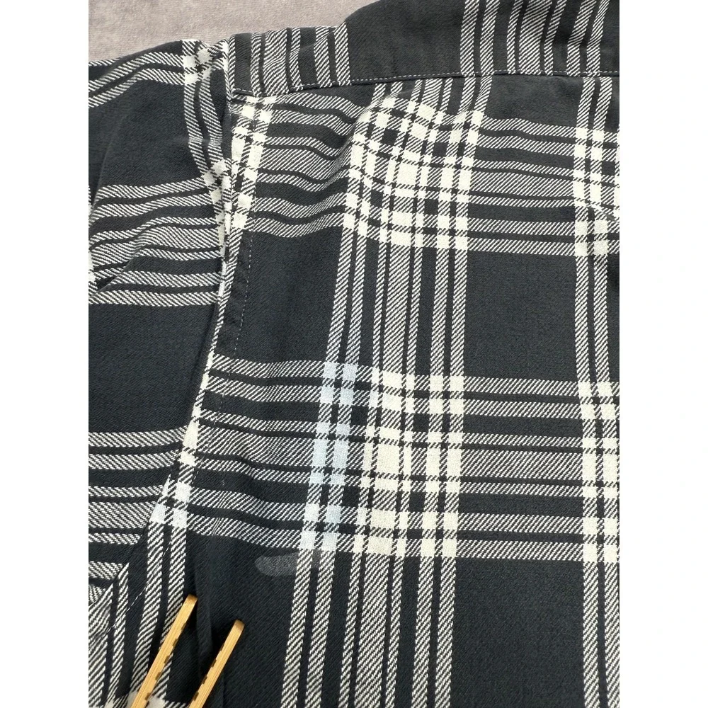 VTG Polo Jeans Co Ralph Lauren Shirt Mens XL Black White Plaid Flannel Button Up